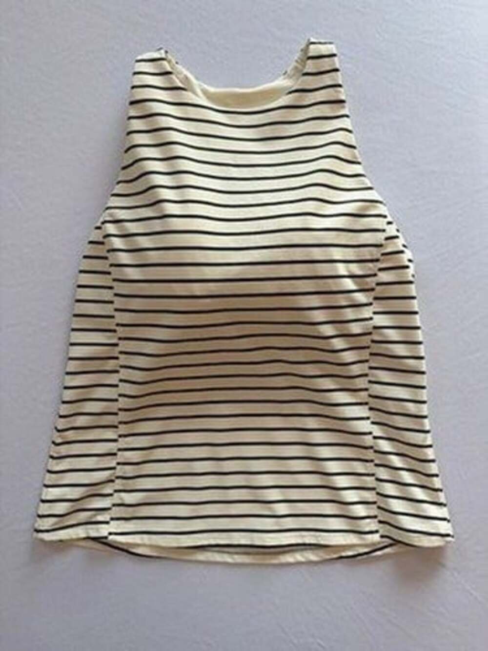 CALIA Tankini Top Womens L Striped High Neck Racerback Built In Bra Swimwear